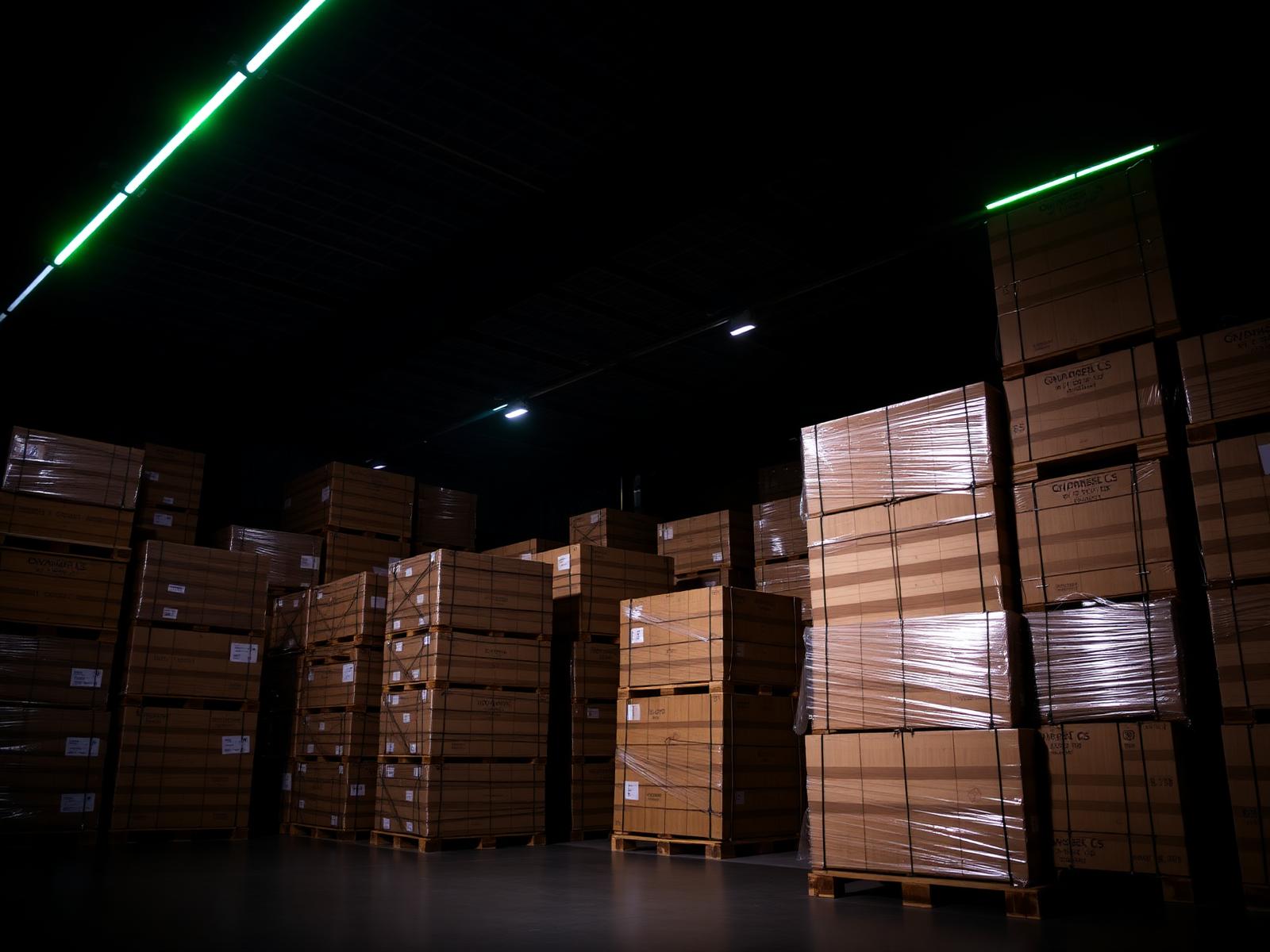 RMW Liquidations warehouse stacked with wholesale pallets